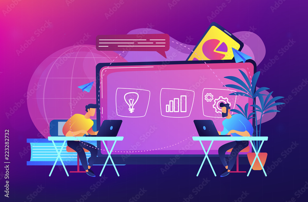 Canvas Prints digital learning concept vector illustration.