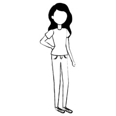 beautiful and young woman character