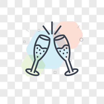 Champagne vector icon isolated on transparent background, Champagne logo design