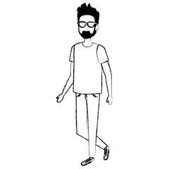 young man with beard avatar character