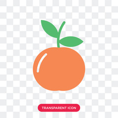 Peach vector icon isolated on transparent background, Peach logo design