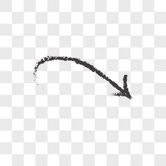 Sketched arrow vector icon isolated on transparent background, Sketched arrow logo design
