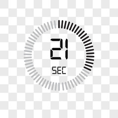 The 21 seconds vector icon isolated on transparent background, The 21 seconds logo design