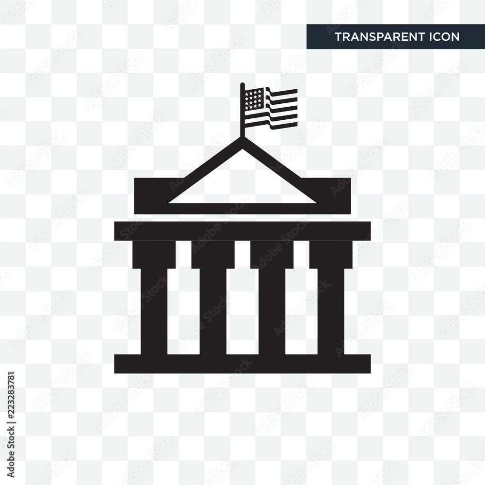 Wall mural white house vector icon isolated on transparent background, white house logo design