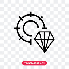 Diamond vector icon isolated on transparent background, Diamond logo design