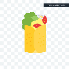 Burrito vector icon isolated on transparent background, Burrito logo design