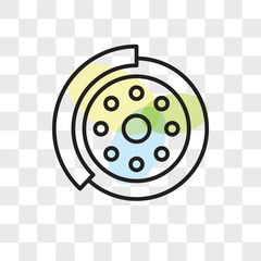 Brake disc vector icon isolated on transparent background, Brake disc logo design