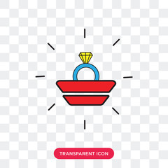 Engagement ring vector icon isolated on transparent background, Engagement ring logo design