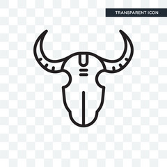 Bull skull vector icon isolated on transparent background, Bull skull logo design