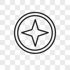 Fototapeta na wymiar Compass vector icon isolated on transparent background, Compass logo design