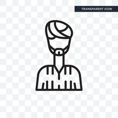 Man vector icon isolated on transparent background, Man logo design