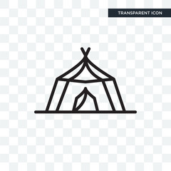 Tent vector icon isolated on transparent background, Tent logo design