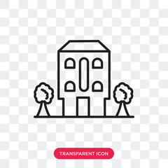 Building vector icon isolated on transparent background, Building logo design