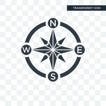 Windrose vector icon isolated on transparent background, Windrose logo design