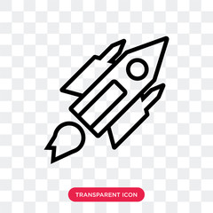 Rocket vector icon isolated on transparent background, Rocket logo design