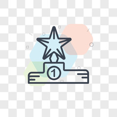 Podium vector icon isolated on transparent background, Podium logo design