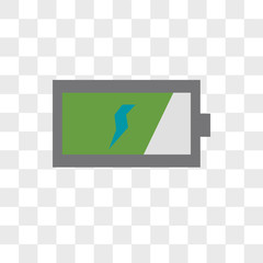 Battery vector icon isolated on transparent background, Battery logo design