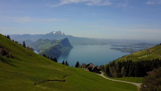 Done operator flies his drone in stunning Vitznau, Switzerland