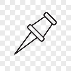 Pin vector icon isolated on transparent background, Pin logo design
