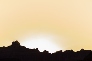 Fototapeta premium Sunset over Swiftcurrent Lake, Glacier National Park, Montana