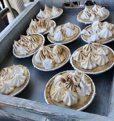 Mini pies for dessert with whipped cream © Sara