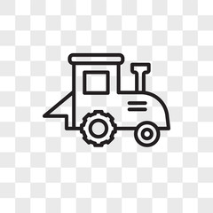 Tractor vector icon isolated on transparent background, Tractor logo design