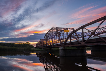 Fototapeta na wymiar Route 66 bridge near Lake Overholser in Oklahoma City