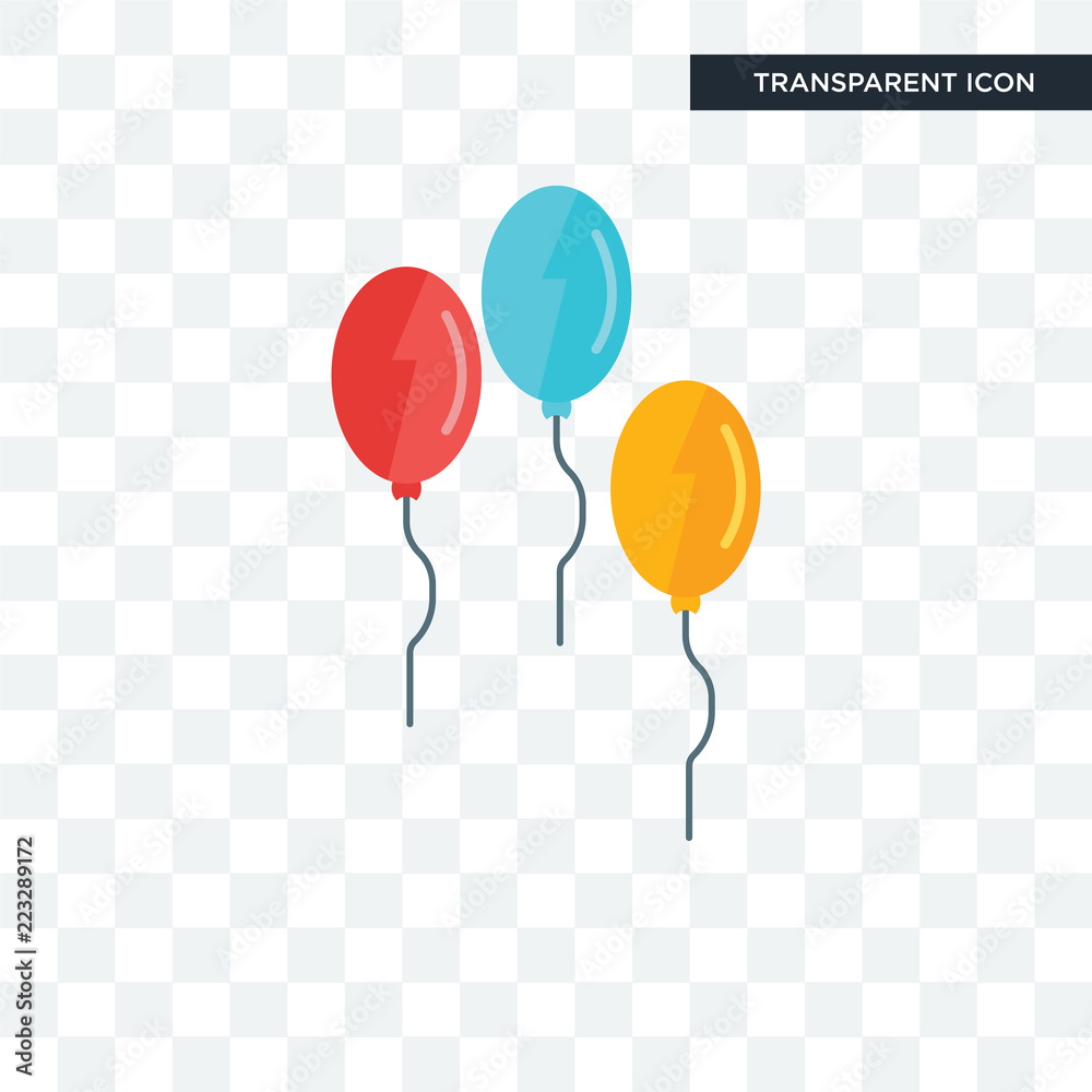 Poster balloon vector icon isolated on transparent background, balloon logo design