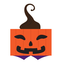 Happy halloween cartoon pumpkin monster avatar