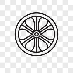 Alloy wheel vector icon isolated on transparent background, Alloy wheel logo design