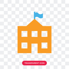 School vector icon isolated on transparent background, School logo design