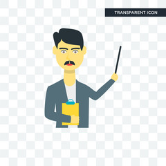 Teacher vector icon isolated on transparent background, Teacher logo design