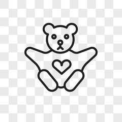 Teddy bear vector icon isolated on transparent background, Teddy bear logo design