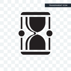 Fototapeta premium Hourglass vector icon isolated on transparent background, Hourglass logo design