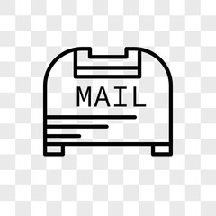Mail box vector icon isolated on transparent background, Mail box logo design