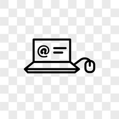 Mail in laptop vector icon isolated on transparent background, Mail in laptop logo design