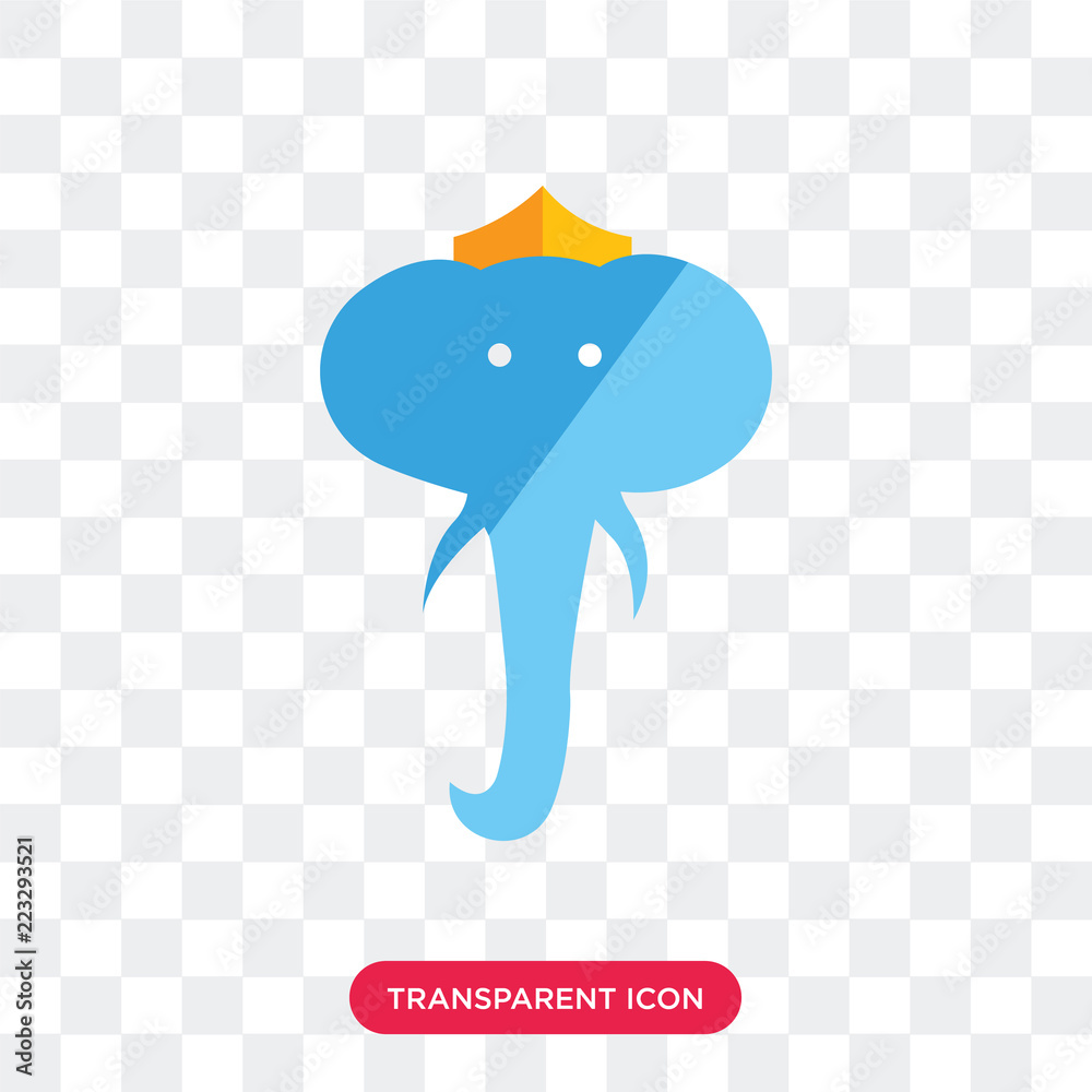 Poster Elephant vector icon isolated on transparent background, Elephant logo design