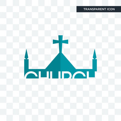 church vector icon isolated on transparent background, church logo design