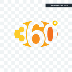 360 degree vector icon isolated on transparent background, 360 degree logo design