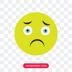 Sad vector icon isolated on transparent background, Sad logo design