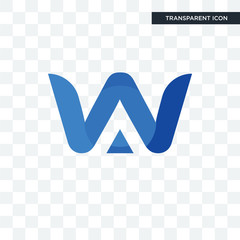 a & w vector icon isolated on transparent background, a & w logo design