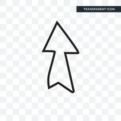 Up arrow vector icon isolated on transparent background, Up arrow logo design