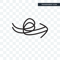 Sketch loop arrow vector icon isolated on transparent background, Sketch loop arrow logo design
