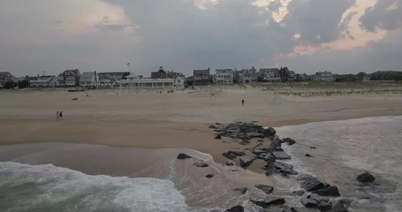 Epic scenery at the beach of Sea Girt at sunset.