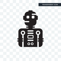 Robot vector icon isolated on transparent background, Robot logo design