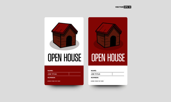 Simple House Card with Name Job and Number Details Vector Illustration 