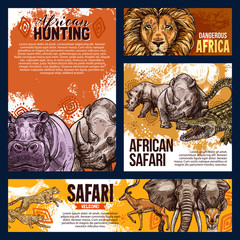 African safari animals vector sketch © Vector Tradition