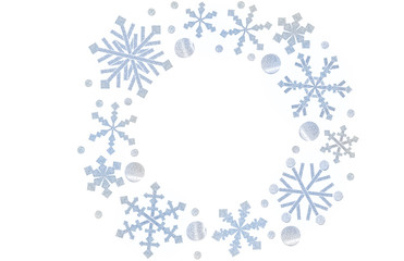 Snowflake frame paper cut on white background - isolated
