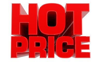 3D HOT PRICE word on white background 3d rendering