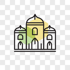 Palace vector icon isolated on transparent background, Palace logo design